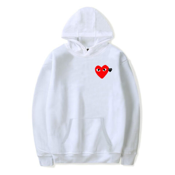 CDG 2 Hearts Hoodie White